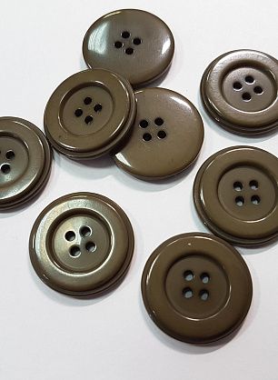 Пуговица пластик 4 прокола d-27мм хаки - итальянские ткани Тессутидея F-5638