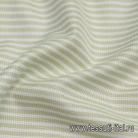 Сорочечная (н) бело-зеленая полоска - итальянские ткани Тессутидея арт. 01-6439