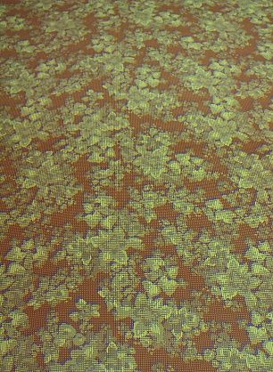 Шелк атлас (н) желто-сиреневый орнамент - в интернет-магазине тканей Тессутидея арт. 02-5915