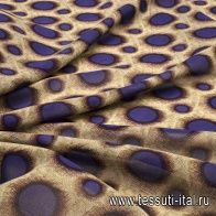 Батист (н) сине-фиолетовый стилизованный горох - итальянские ткани Тессутидея арт. 01-4685