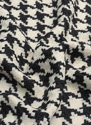 Шанель (н) черно-молочная гусиная лапка - в интернет-магазине тканей Тессутидея арт. 03-6624