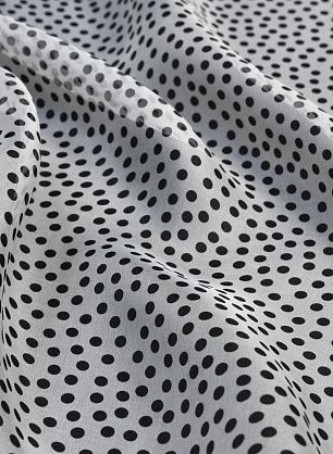 Органза (н) черный горох на белом - в интернет-магазине тканей Тессутидея арт. 10-1319