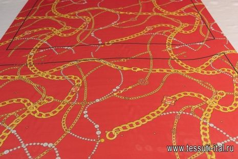 Шармюз купон (0,95м) (н) цепи на красном - итальянские ткани Тессутидея арт. 10-2650