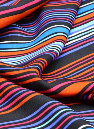 Плательная (н) черно-сине-красно-оранжевая полоска - в интернет-магазине тканей Тессутидея арт. 04-1101