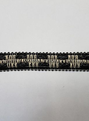 Тесьма отделочная (н) бежево-черная с цепью ш-2,3см - в интернет-магазине тканей Тессутидея арт. F-3664