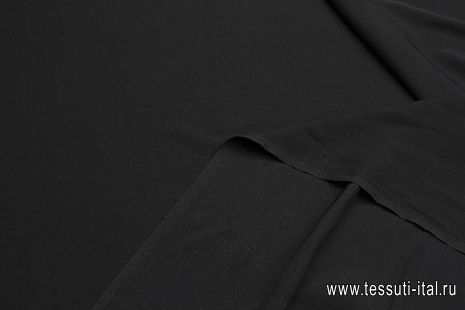 Шелк стрейч подкладочный (о) черный - итальянские ткани Тессутидея арт. 10-3495