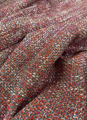 Шанель с люрексом (н) розово-оранжево-зеленая - в интернет-магазине тканей Тессутидея арт. 03-7491