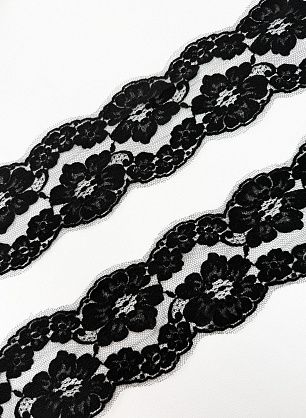 Кружево кордовое ш-12см черное - в интернет-магазине тканей Тессутидея арт. 01-8073