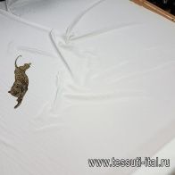 Крепдешин купон (1,8м) (н) леопард на белом - итальянские ткани Тессутидея арт. 02-6431