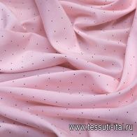 Плательная (н) мелкий черный горох на светло-розовом - итальянские ткани Тессутидея арт. 03-6000