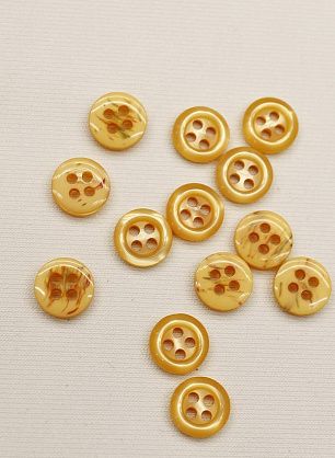Пуговица пластик 4 прокола d-10мм охра - итальянские ткани Тессутидея F-6527