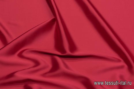 Шелк атлас стрейч (о) красно-розовый - итальянские ткани Тессутидея арт. 10-2944