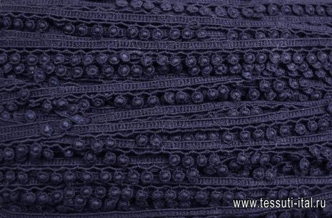 Тесьма бахрома (о) темно-синяя 1,2см - итальянские ткани Тессутидея арт. F-6202