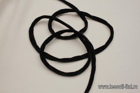 Шнурок бархатный черный - итальянские ткани Тессутидея арт. F-6337