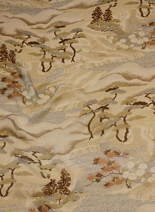 Шифон (н) бежево-коричнево-голубой рисунок - в интернет-магазине тканей Тессутидея арт. 10-3922