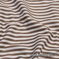 Сорочечная (н) бело-коричневая полоска - итальянские ткани Тессутидея арт. 01-6198