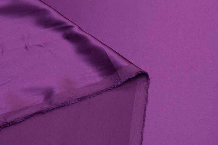 Шелк атлас стрейч (о) фиолетовый - итальянские ткани Тессутидея арт. 10-1759
