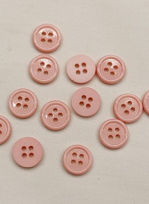 Пуговица ракушка 4 прокола d-10мм розовая - итальянские ткани Тессутидея F-6860