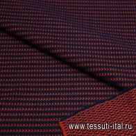 Трикотаж фактурный (н) красно-синий ш-125см - итальянские ткани Тессутидея арт. 13-1063