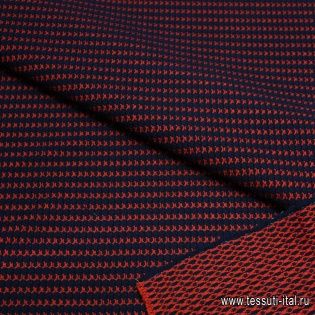 Трикотаж фактурный (н) красно-синий ш-125см - итальянские ткани Тессутидея арт. 13-1063