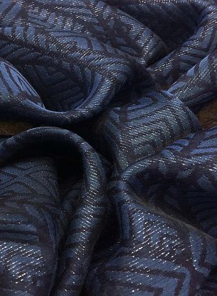 Плательная с люрексом (н) синий геометрический орнамент - в интернет-магазине тканей Тессутидея арт. 03-5074