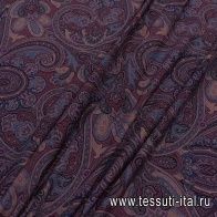 Трикотаж пике (н) сиренево-бордовые пейсли - итальянские ткани Тессутидея арт. 12-1110
