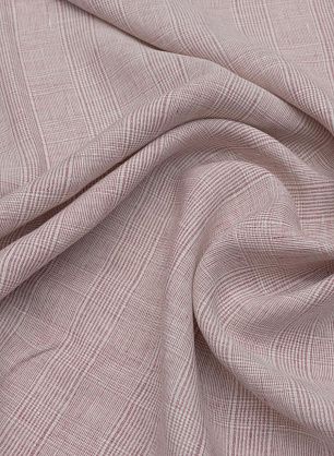 Лен (н) бело-бордовая клетка - в интернет-магазине тканей Тессутидея арт. 16-0816