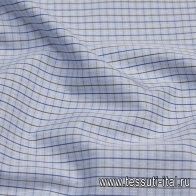 Сорочечная (н) сине-коричневая полоска на голубой клетке - итальянские ткани Тессутидея арт. 01-6196