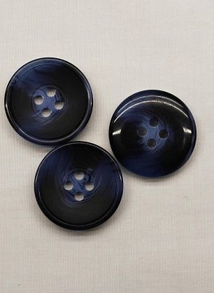 Пуговица пластик под рог 4 прокола d-23мм сине-голубая - в интернет-магазине тканей Тессутидея арт. F-6716
