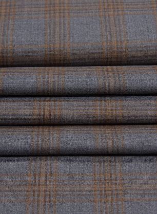 Костюмная (н) серо-коричневая клетка - в интернет-магазине тканей Тессутидея арт. 05-3987