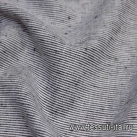 Лен (н) черно-белая полоска - итальянские ткани Тессутидея арт. 16-0619
