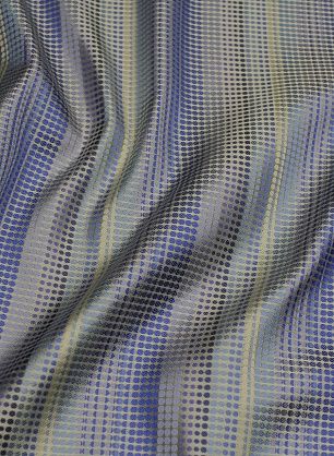 Шелк жаккард (н) сине-голубые полосы из стилизованного гороха - в интернет-магазине тканей Тессутидея арт. 10-3244