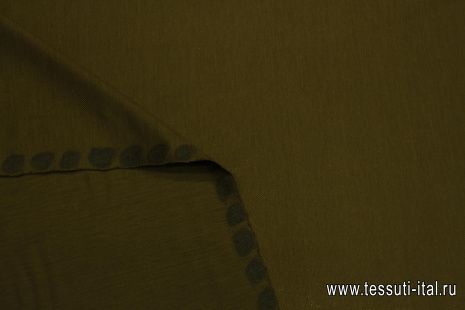 Трикотаж шерсть (о) хаки - итальянские ткани Тессутидея арт. 15-1118