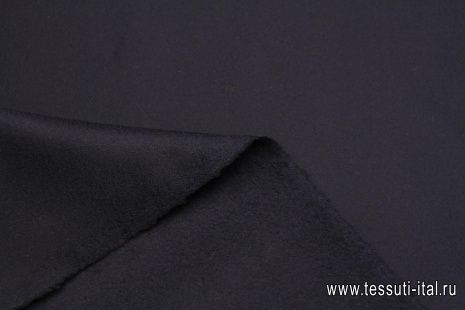 Пальтовая дабл кашемир двухслойная (о) темно-синяя - итальянские ткани Тессутидея арт. 09-2140