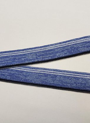 Подвяз бело-голубой меланж  3*-55см - итальянские ткани Тессутидея.