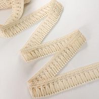 Кружевная тесьма с бахромой ш-5см молочная - итальянские ткани Тессутидея арт. 03-7465
