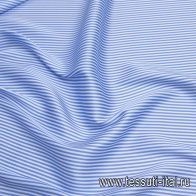 Плательная стрейч (н) бело-голубая полоска - итальянские ткани Тессутидея арт. 04-1427