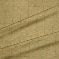 Костюмная шерсть+шелк (н) оранжевая клетка на желто-оливковом - итальянские ткани Тессутидея арт. 05-4894