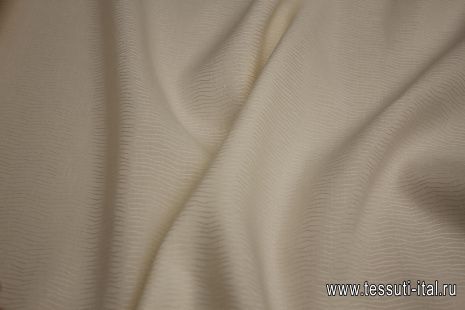 Шелк жаккард со льном (н) стилизованная полоска айвори - итальянские ткани Тессутидея арт. 10-3095