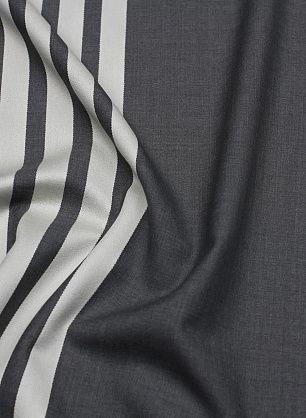 Костюмная купон (1,55м) (н) белая полоска на сером - в интернет-магазине тканей Тессутидея арт. 05-4580