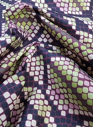 Плащевая (н) черно-розово-салатовый змеиный принт - в интернет-магазине тканей Тессутидея арт. 11-0364