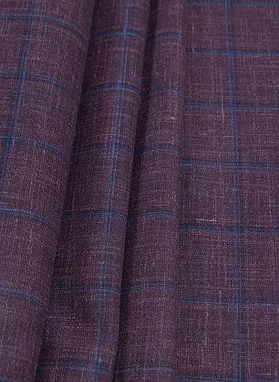 Костюмная (н) бордово-синяя клетка Loro Piana - в интернет-магазине тканей Тессутидея арт. 05-3967