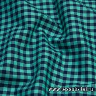 Сорочечная (н) бирюзово-синяя клетка - итальянские ткани Тессутидея арт. 01-6098