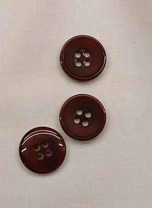 Пуговица пластик под рог 4 прокола d-15мм темно-бордовая - в интернет-магазине тканей Тессутидея арт. F-6744