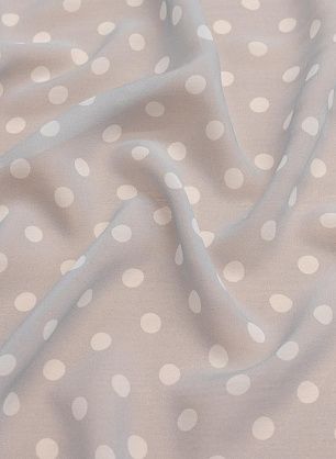 Шифон (н) белый горох на светло-сером - в интернет-магазине тканей Тессутидея арт. 10-2644