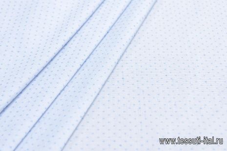 Сорочечная (н) голубые вкрапления на мелкой бело-голубой клетке - итальянские ткани Тессутидея арт. 01-5728