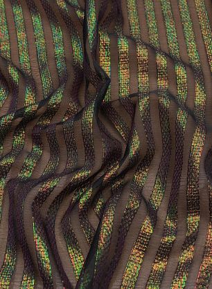 Плательная с люрексом (н) полосы из цветного люрекса на черном - в интернет-магазине тканей Тессутидея арт. 03-6810