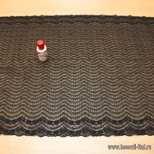 Кружевное полотно черное - итальянские ткани Тессутидея арт. 13-0180