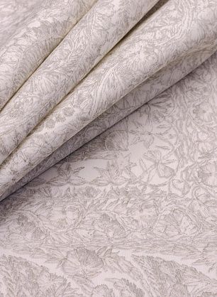 Хлопок сатин купон (1,55м) (н) светло-серый орнамент на белом - в интернет-магазине тканей Тессутидея арт. 01-4978