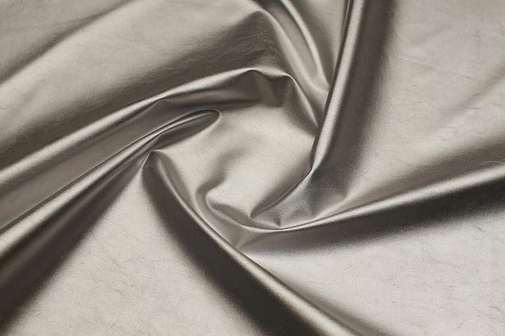 Хлопок для тренча с накатом (о) серебряный - итальянские ткани Тессутидея арт. 01-7870